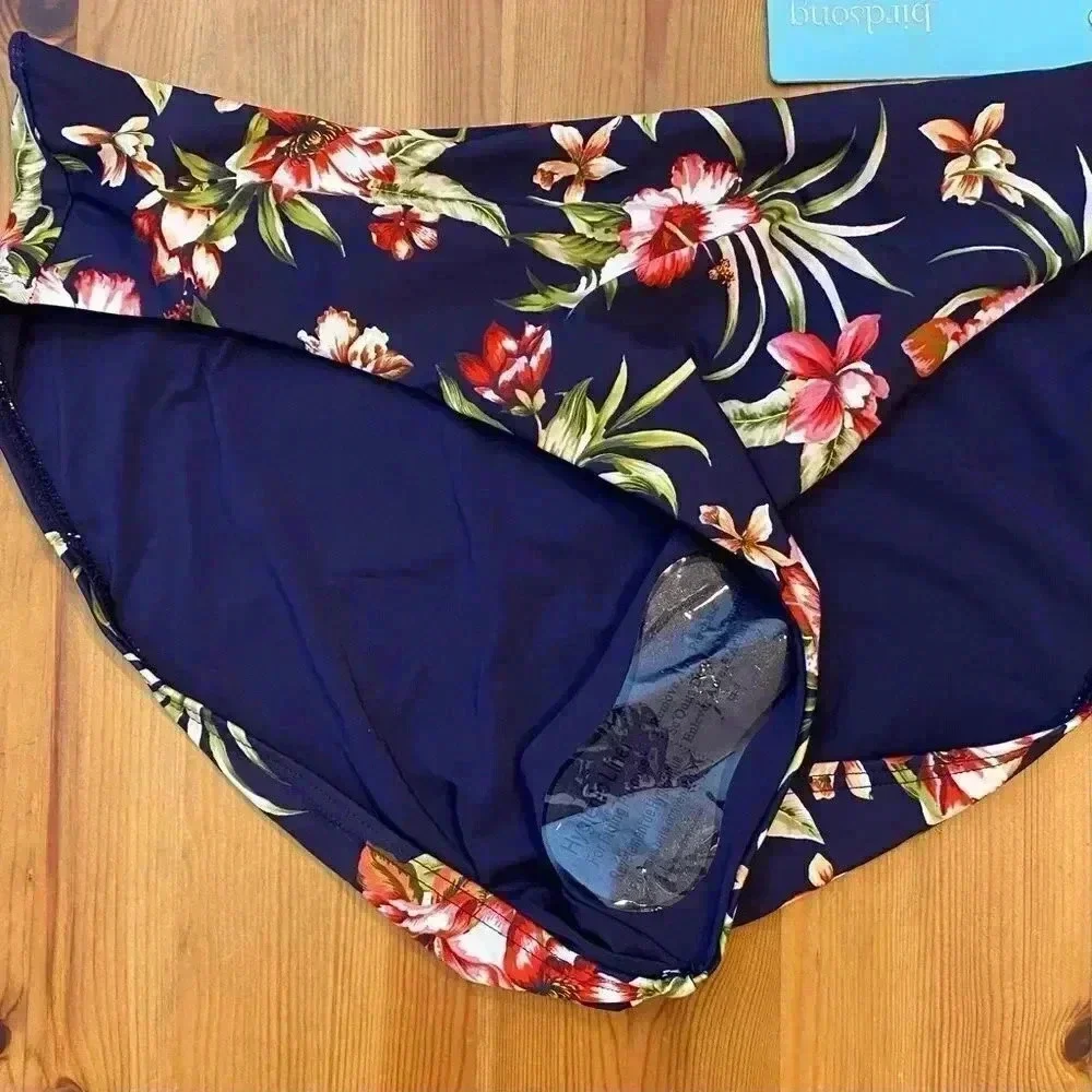 Bare Necessities Birdsong Mid Waist Bikini Bottom Floral Hibiscus Bloom